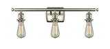 516-3W-SN 3-Light 26" Brushed Satin Nickel Bath Vanity Light - Bare Bulb - LED Bulb - Dimmensions: 26 x 6 x 7 - Glass Up or Down: Yes