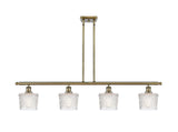 4-Light 48" Antique Brass Island Light - Clear Niagra Glass LED