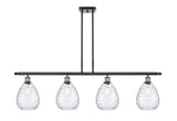 516-4I-BAB-G372 4-Light 48" Black Antique Brass Island Light - Clear Large Waverly Glass - LED Bulb - Dimmensions: 48 x 8 x 12<br>Minimum Height : 22.375<br>Maximum Height : 46.375 - Sloped Ceiling Compatible: Yes