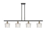 516-4I-BAB-G402 4-Light 48" Black Antique Brass Island Light - Clear Niagra Glass - LED Bulb - Dimmensions: 48 x 6.5 x 11<br>Minimum Height : 17.875<br>Maximum Height : 41.875 - Sloped Ceiling Compatible: Yes
