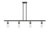 516-4I-BAB 4-Light 48" Black Antique Brass Island Light - Bare Bulb - LED Bulb - Dimmensions: 48 x 2.125 x 5<br>Minimum Height : 13.375<br>Maximum Height : 37.375 - Sloped Ceiling Compatible: Yes