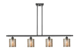 516-4I-OB-G116 4-Light 48" Oil Rubbed Bronze Island Light - Mercury Cobbleskill Glass - LED Bulb - Dimmensions: 48 x 5 x 10<br>Minimum Height : 19.375<br>Maximum Height : 43.375 - Sloped Ceiling Compatible: Yes