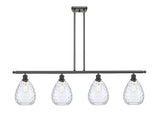 516-4I-OB-G372 4-Light 48" Oil Rubbed Bronze Island Light - Clear Large Waverly Glass - LED Bulb - Dimmensions: 48 x 8 x 12<br>Minimum Height : 22.375<br>Maximum Height : 46.375 - Sloped Ceiling Compatible: Yes