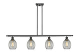 516-4I-OB-G82 4-Light 48" Oil Rubbed Bronze Island Light - Clear Eaton Glass - LED Bulb - Dimmensions: 48 x 5.5 x 10<br>Minimum Height : 20.375<br>Maximum Height : 44.375 - Sloped Ceiling Compatible: Yes