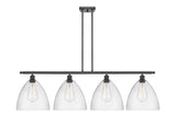 516-4I-OB-GBD-124 4-Light 50.25" Oil Rubbed Bronze Island Light - Seedy Ballston Dome Glass - LED Bulb - Dimmensions: 50.25 x 12 x 14.25<br>Minimum Height : 23.25<br>Maximum Height : 47.25 - Sloped Ceiling Compatible: Yes