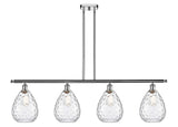 516-4I-PC-G372 4-Light 48" Polished Chrome Island Light - Clear Large Waverly Glass - LED Bulb - Dimmensions: 48 x 8 x 12<br>Minimum Height : 22.375<br>Maximum Height : 46.375 - Sloped Ceiling Compatible: Yes