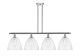 516-4I-PC-GBD-124 4-Light 50.25" Polished Chrome Island Light - Seedy Ballston Dome Glass - LED Bulb - Dimmensions: 50.25 x 12 x 14.25<br>Minimum Height : 23.25<br>Maximum Height : 47.25 - Sloped Ceiling Compatible: Yes