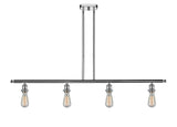 516-4I-PC 4-Light 48" Polished Chrome Island Light - Bare Bulb - LED Bulb - Dimmensions: 48 x 2.125 x 5<br>Minimum Height : 13.375<br>Maximum Height : 37.375 - Sloped Ceiling Compatible: Yes