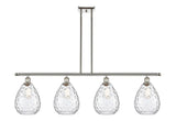 516-4I-PN-G372 4-Light 48" Polished Nickel Island Light - Clear Large Waverly Glass - LED Bulb - Dimmensions: 48 x 8 x 12<br>Minimum Height : 22.375<br>Maximum Height : 46.375 - Sloped Ceiling Compatible: Yes