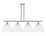 516-4I-PN-GBD-124 4-Light 50.25" Polished Nickel Island Light - Seedy Ballston Dome Glass - LED Bulb - Dimmensions: 50.25 x 12 x 14.25<br>Minimum Height : 23.25<br>Maximum Height : 47.25 - Sloped Ceiling Compatible: Yes