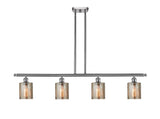 516-4I-SN-G116 4-Light 48" Brushed Satin Nickel Island Light - Mercury Cobbleskill Glass - LED Bulb - Dimmensions: 48 x 5 x 10<br>Minimum Height : 19.375<br>Maximum Height : 43.375 - Sloped Ceiling Compatible: Yes