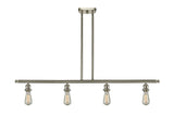 516-4I-SN 4-Light 48" Brushed Satin Nickel Island Light - Bare Bulb - LED Bulb - Dimmensions: 48 x 2.125 x 5<br>Minimum Height : 13.375<br>Maximum Height : 37.375 - Sloped Ceiling Compatible: Yes