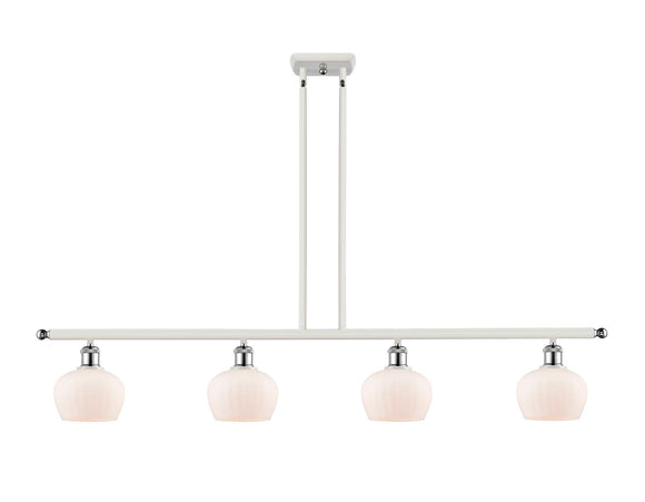4-Light Matte White Fenton Glass - Choice of LED Or Incandescnt Bulbs And Finishes LED