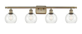 516-4W-AB-G122-6 4-Light 36" Antique Brass Bath Vanity Light - Clear Athens Glass - LED Bulb - Dimmensions: 36 x 7.125 x 9.375 - Glass Up or Down: Yes