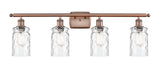 516-4W-AC-G352 4-Light 36" Antique Copper Bath Vanity Light - Clear Waterglass Candor Glass - LED Bulb - Dimmensions: 36 x 8 x 11 - Glass Up or Down: Yes