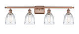 516-4W-AC-G442 4-Light 36" Antique Copper Bath Vanity Light - Clear Brookfield Glass - LED Bulb - Dimmensions: 36 x 8 x 11 - Glass Up or Down: Yes