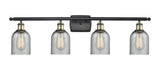 516-4W-BAB-G257 4-Light 36" Black Antique Brass Bath Vanity Light - Charcoal Caledonia Glass - LED Bulb - Dimmensions: 36 x 6.5 x 12 - Glass Up or Down: Yes