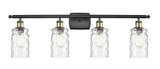 516-4W-BAB-G352 4-Light 36" Black Antique Brass Bath Vanity Light - Clear Waterglass Candor Glass - LED Bulb - Dimmensions: 36 x 8 x 11 - Glass Up or Down: Yes