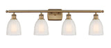 516-4W-BB-G441 4-Light 36" Brushed Brass Bath Vanity Light - White Brookfield Glass - LED Bulb - Dimmensions: 36 x 8 x 11 - Glass Up or Down: Yes