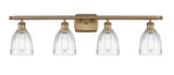 516-4W-BB-G442 4-Light 36" Brushed Brass Bath Vanity Light - Clear Brookfield Glass - LED Bulb - Dimmensions: 36 x 8 x 11 - Glass Up or Down: Yes