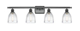 516-4W-BK-G442 4-Light 36" Matte Black Bath Vanity Light - Clear Brookfield Glass - LED Bulb - Dimmensions: 36 x 8 x 11 - Glass Up or Down: Yes