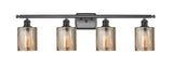 516-4W-OB-G116 4-Light 36" Oil Rubbed Bronze Bath Vanity Light - Mercury Cobbleskill Glass - LED Bulb - Dimmensions: 36 x 8 x 11 - Glass Up or Down: Yes