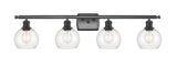 516-4W-OB-G122-6 4-Light 36" Oil Rubbed Bronze Bath Vanity Light - Clear Athens Glass - LED Bulb - Dimmensions: 36 x 7.125 x 9.375 - Glass Up or Down: Yes