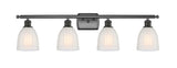 516-4W-OB-G441 4-Light 36" Oil Rubbed Bronze Bath Vanity Light - White Brookfield Glass - LED Bulb - Dimmensions: 36 x 8 x 11 - Glass Up or Down: Yes