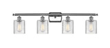 516-4W-PC-G112 4-Light 36" Polished Chrome Bath Vanity Light - Clear Cobbleskill Glass - LED Bulb - Dimmensions: 36 x 8 x 11 - Glass Up or Down: Yes