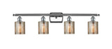 516-4W-PC-G116 4-Light 36" Polished Chrome Bath Vanity Light - Mercury Cobbleskill Glass - LED Bulb - Dimmensions: 36 x 8 x 11 - Glass Up or Down: Yes