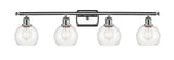 516-4W-PC-G122-6 4-Light 36" Polished Chrome Bath Vanity Light - Clear Athens Glass - LED Bulb - Dimmensions: 36 x 7.125 x 9.375 - Glass Up or Down: Yes