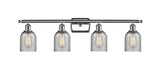 516-4W-PC-G257 4-Light 36" Polished Chrome Bath Vanity Light - Charcoal Caledonia Glass - LED Bulb - Dimmensions: 36 x 6.5 x 12 - Glass Up or Down: Yes