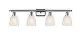 516-4W-PC-G441 4-Light 36" Polished Chrome Bath Vanity Light - White Brookfield Glass - LED Bulb - Dimmensions: 36 x 8 x 11 - Glass Up or Down: Yes