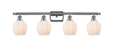 516-4W-PC-G461-6 4-Light 36" Polished Chrome Bath Vanity Light - Cased Matte White Norfolk Glass - LED Bulb - Dimmensions: 36 x 7 x 10 - Glass Up or Down: Yes