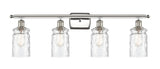516-4W-PN-G352 4-Light 36" Polished Nickel Bath Vanity Light - Clear Waterglass Candor Glass - LED Bulb - Dimmensions: 36 x 8 x 11 - Glass Up or Down: Yes