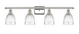 516-4W-PN-G442 4-Light 36" Polished Nickel Bath Vanity Light - Clear Brookfield Glass - LED Bulb - Dimmensions: 36 x 8 x 11 - Glass Up or Down: Yes
