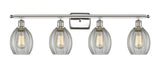 516-4W-PN-G82 4-Light 36" Polished Nickel Bath Vanity Light - Clear Eaton Glass - LED Bulb - Dimmensions: 36 x 8 x 11 - Glass Up or Down: Yes