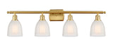 516-4W-SG-G441 4-Light 36" Satin Gold Bath Vanity Light - White Brookfield Glass - LED Bulb - Dimmensions: 36 x 8 x 11 - Glass Up or Down: Yes