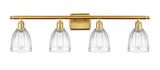 516-4W-SG-G442 4-Light 36" Satin Gold Bath Vanity Light - Clear Brookfield Glass - LED Bulb - Dimmensions: 36 x 8 x 11 - Glass Up or Down: Yes