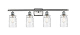 516-4W-SN-G352 4-Light 36" Brushed Satin Nickel Bath Vanity Light - Clear Waterglass Candor Glass - LED Bulb - Dimmensions: 36 x 8 x 11 - Glass Up or Down: Yes