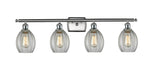 516-4W-SN-G82 4-Light 36" Brushed Satin Nickel Bath Vanity Light - Clear Eaton Glass - LED Bulb - Dimmensions: 36 x 8 x 11 - Glass Up or Down: Yes