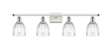 516-4W-WPC-G442 4-Light 36" White and Polished Chrome Bath Vanity Light - Clear Brookfield Glass - LED Bulb - Dimmensions: 36 x 8 x 11 - Glass Up or Down: Yes