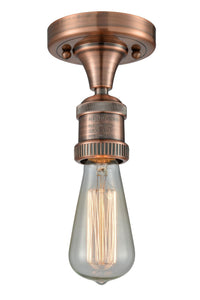 517-1C-AB 1-Light 4.5" Antique Brass Semi-Flush Mount - LED Bulb