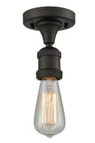 1-Light 4.5" Antique Brass Semi-Flush Mount - Bare Bulb LED