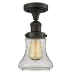 517-1CH-OB-G194 1-Light 6.25" Oil Rubbed Bronze Semi-Flush Mount - Seedy Bellmont Glass - LED Bulb - Dimmensions: 6.25 x 6.25 x 11.5 - Sloped Ceiling Compatible: No