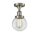517-1CH-AB-G202-6-LED 6" 1-Light Antique Brass LED Semi-Flush Mount LED