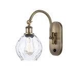 1-Light 6" Antique Brass Sconce - Clear Small Waverly Glass LED - w/Switch