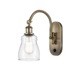 1-Light 5.3" Antique Brass Sconce - Clear Ellery Glass LED - w/Switch