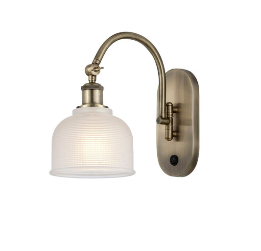 1-Light 5.5" Dayton Sconce - Dome White Glass - Choice of Finish And Incandesent Or LED Bulbs