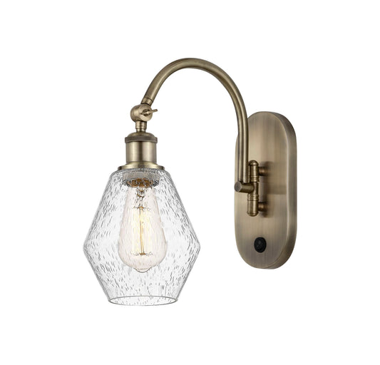 1-Light 6" Antique Brass Sconce - Seedy Cindyrella 6" Glass LED - w/Switch
